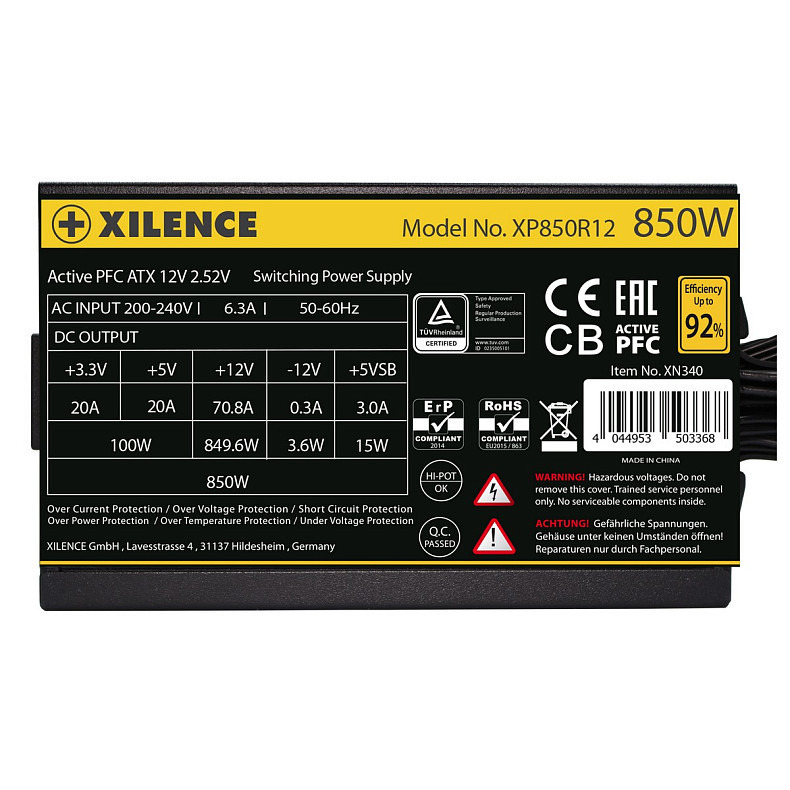 БЖ 850W Xilence XP850R12 Gaming Gold Series, 120mm, >90%, Retail Box