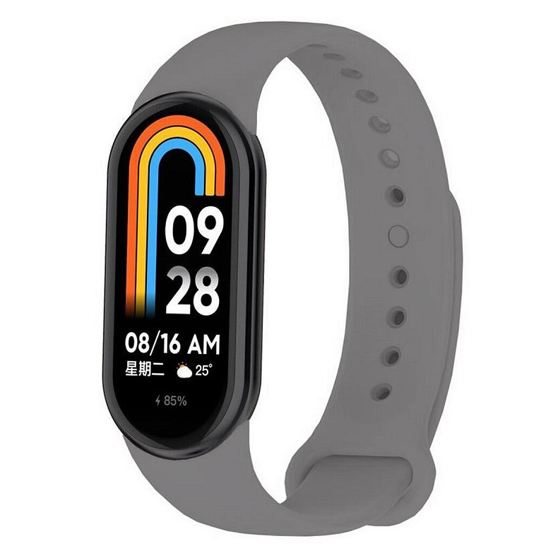 Силіконовий ремінець BeCover для Xiaomi Mi Smart Band 8 Steel Gray (709397)