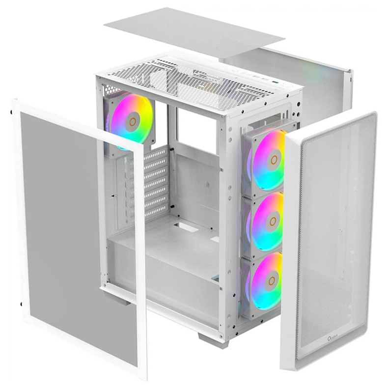 Корпус Ocypus GAMMA C60 W/O PSU, WH ARGB ATX (GAMMA-C60-WHG400XX-GL)