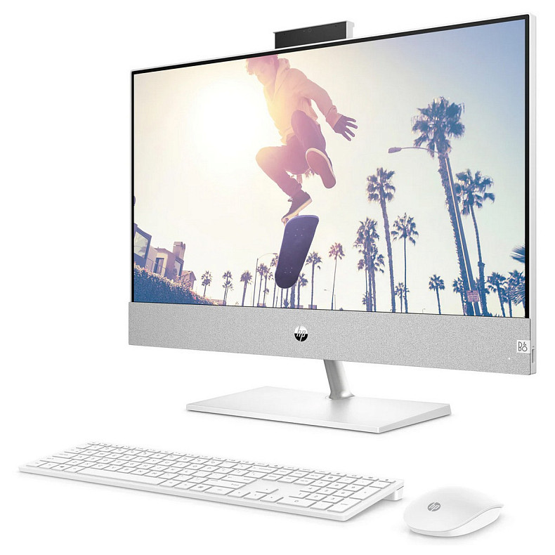 Моноблок HP Pavilion AiO i3-13100T/16Gb/SSD512Gb/WiFi/Cam/K&M/DOS/Snowflake White