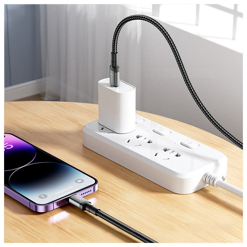 Кабель XO USB Type-C - USB Type-C (M/M), 5А, 240W, 2 м, Black (NB-Q264B-CC.black)