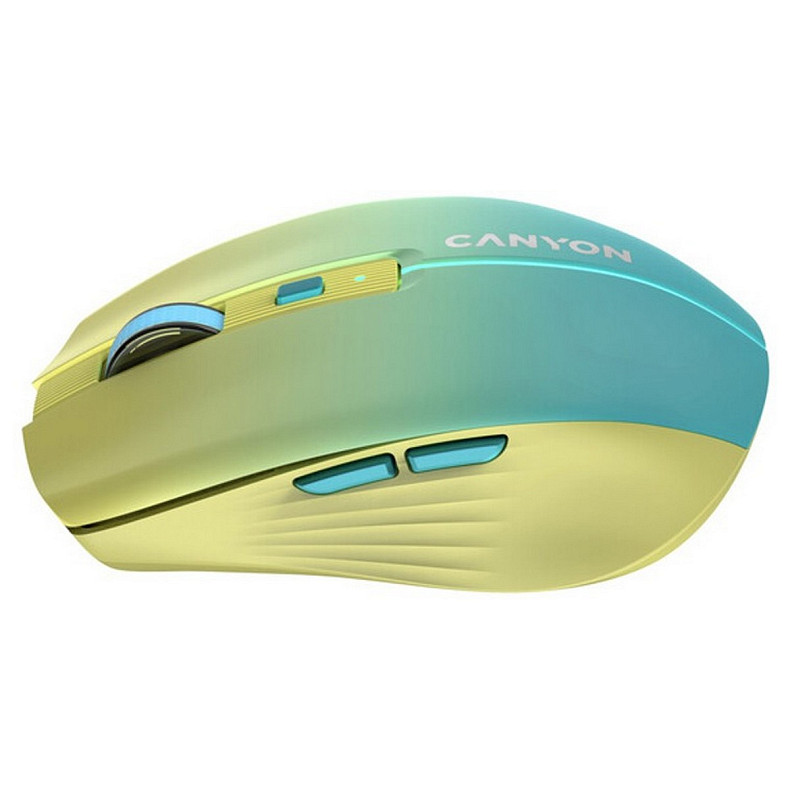 Миша бездротова Canyon MW-44 LED Rechargeable Wireless/Bluetooth Yellow Blue (CNS-CMSW44UA)