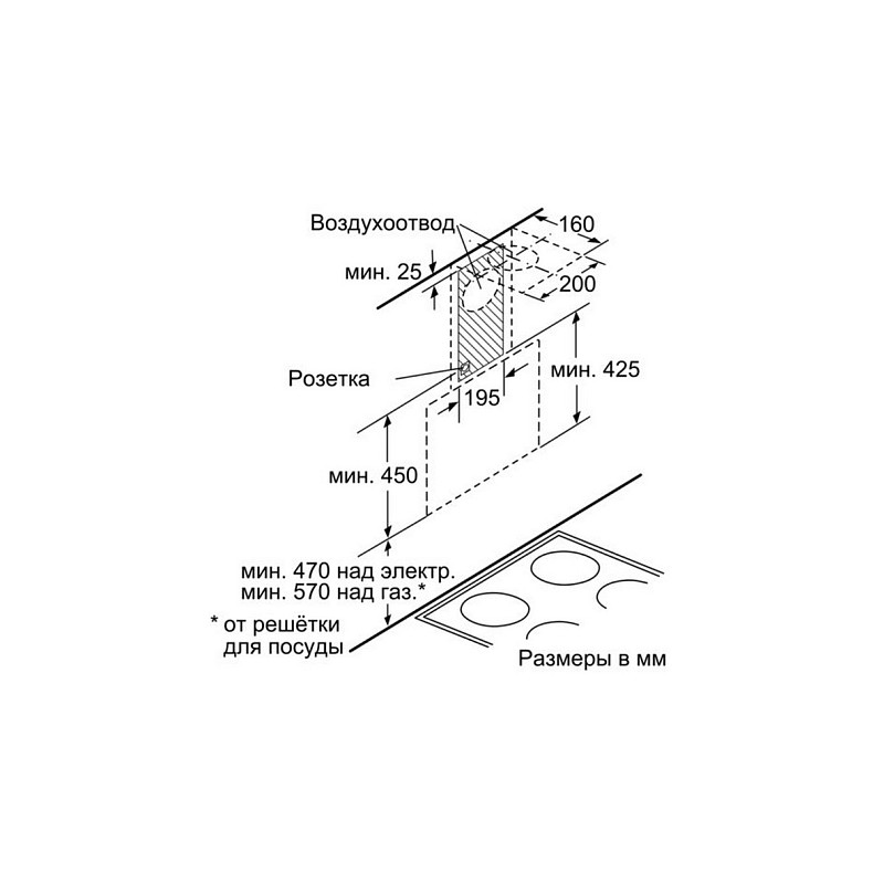 Вытяжка Bosch DWK065G20R