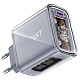 Зарядний пристрій 3xUSB 65W (2xUSB-C+USB-A) Gan A45 Fast Charger Mica gray Acefast
