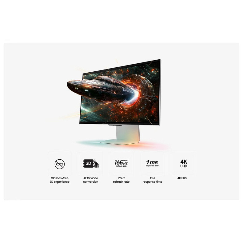 Монитор Samsung 27" Odyssey 3D G90XF HDMI, DP, USB, MM, IPS, 3840x2160, 165Hz, 1ms