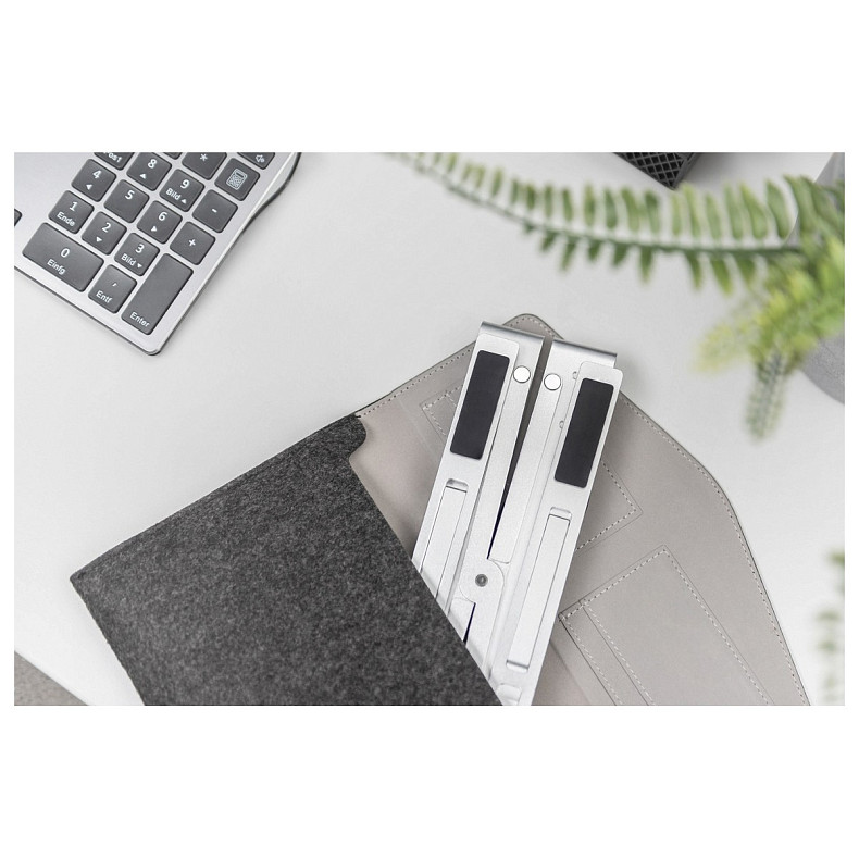 Підставка для ноутбука DIGITUS Variable Notebook Stand, до 17'', USB-C Dock 5-Port, сіра