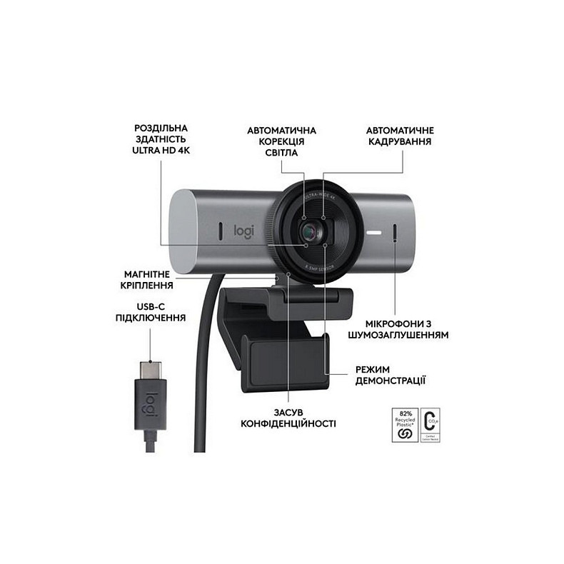Веб-камера Logitech MX Brio Graphite (960-001559)