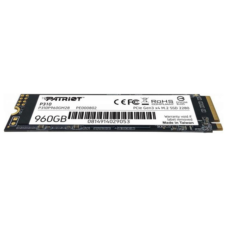 SSD диск Patriot P310 M.2 2280 PCIe NVMe 3.0 x4 TLC (P310P960GM28) 960GB