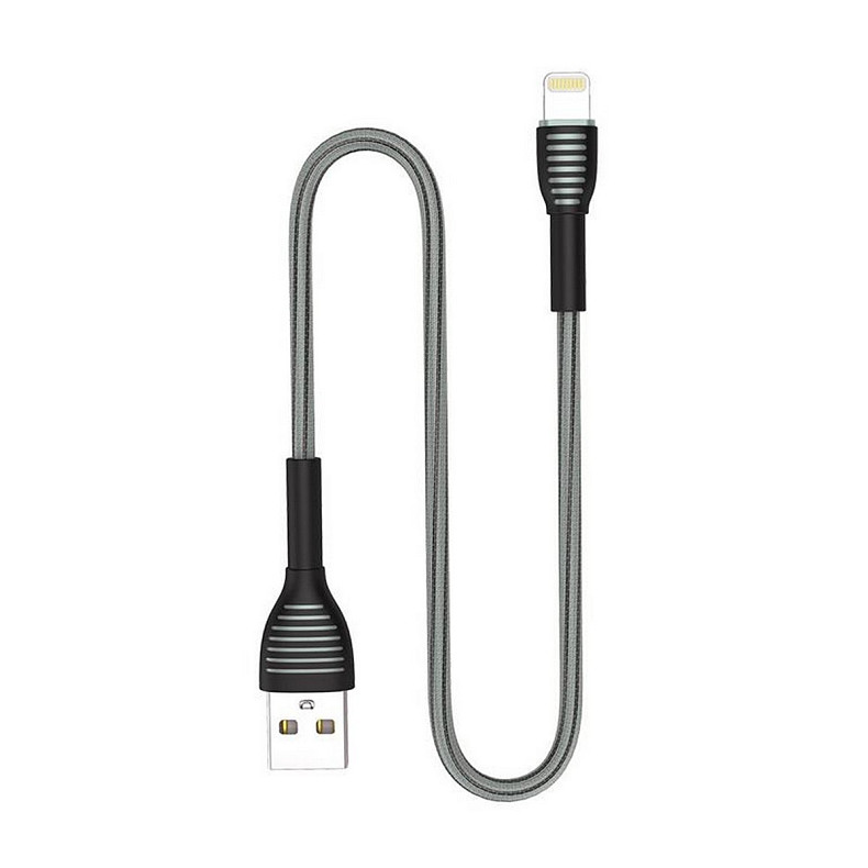 Кабель ColorWay USB-Lightning, braided cloth, 3А, 1м, Gray (CW-CBUL041-GR)