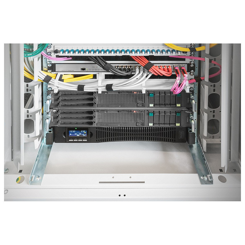 ДБЖ DIGITUS OnLine, 3000VA/3000W, LCD, 8xC13, 1xC19, RJ45, RS232, USB, Rack/Tower