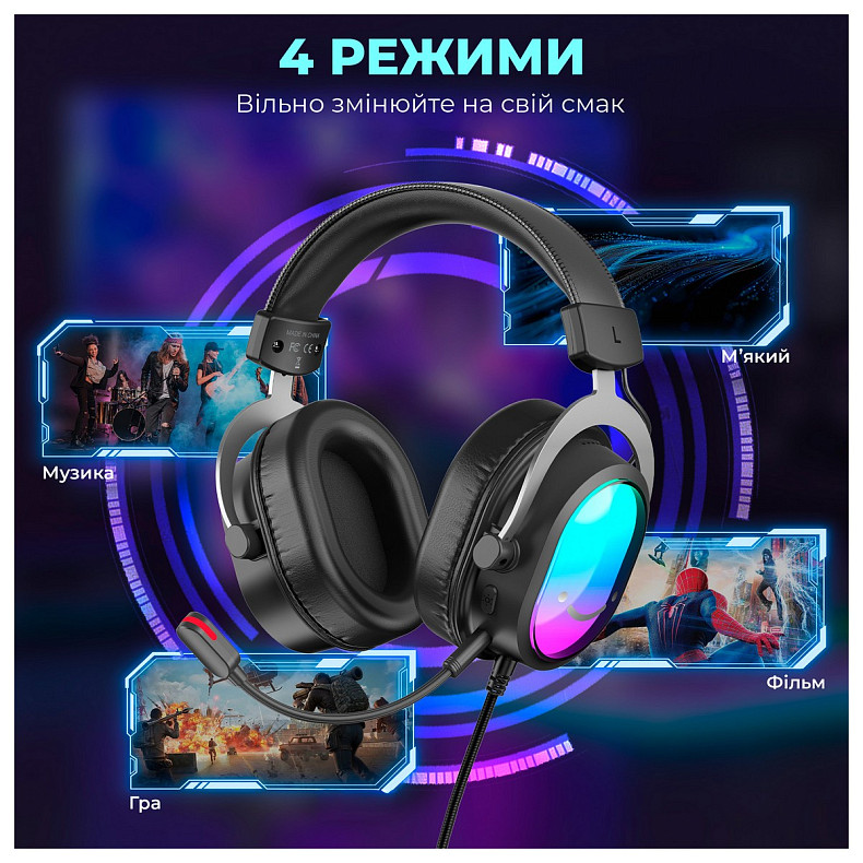 Гарнітура Fifine H16 7.1 Black RGB