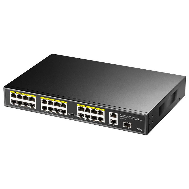 Коммутатор Cudy FS1026PS1, 24 порт10/100M PoE+ Switch with 2 Gigabit Port+ 1SFP 300W