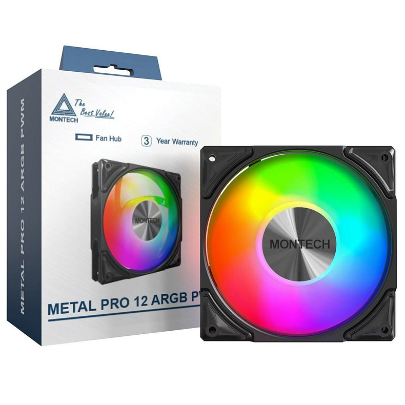 Вентилятор Montech 120MM METAL PRO 12 ARGB PWM BLACK