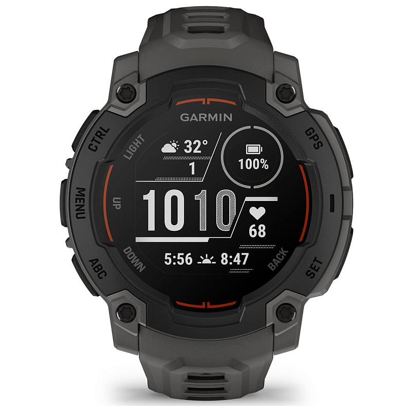 Спортивные часы GARMIN Instinct E 45mm Black with Charcoal Silicone