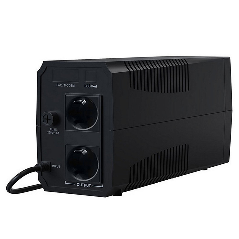 ИБП Marsriva MR-UF800, 800ВА/480Вт, Line-Interactive, LED version, 2хSchuko, 1*12V/9Ah