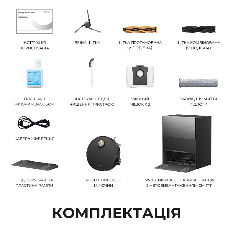 Робот-пилосос миючий Dreame Aqua 10  Roller Black