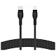Кабель Belkin USB-С > Lightning, 1м, плетеный, силиконовый, с ремешком на м