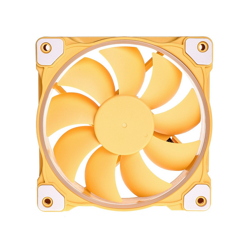 Вентилятор ID-Cooling ZF-12025-Lemon Yellow, 120x120x25мм, 4-pin PWM, желтый