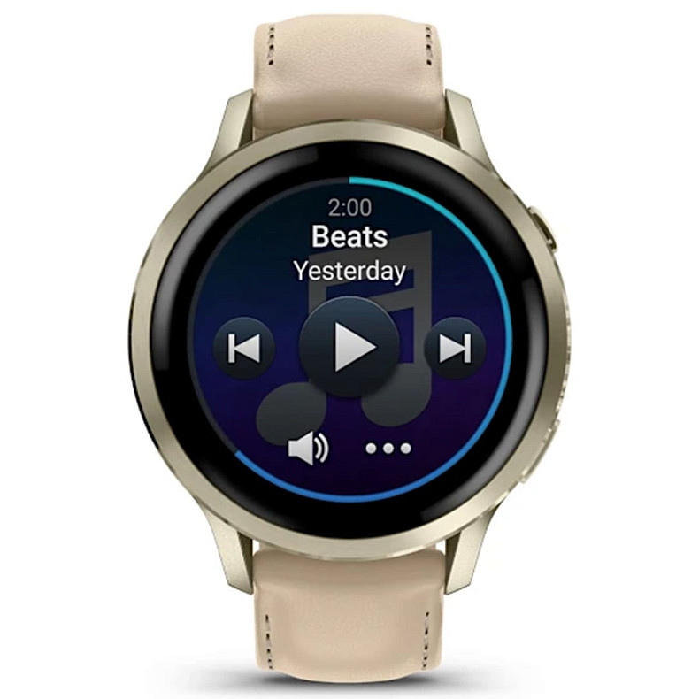 Смарт-годинник GARMIN Venu 4 41 mm Lunar Gold with Bone Silicone Band and Light Sand Leather Band (010-03013-03)