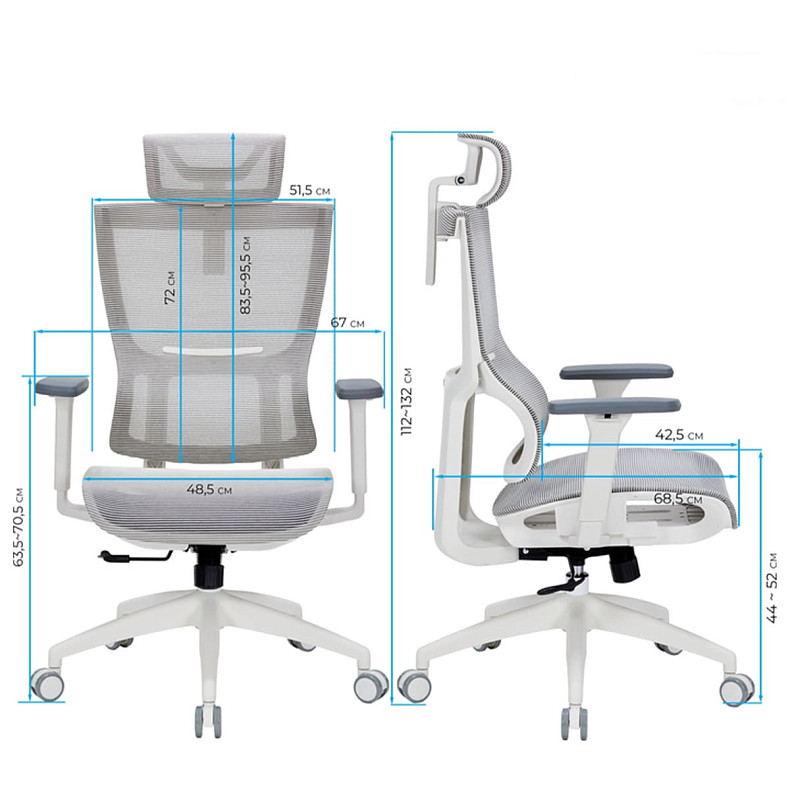 Крісло офісне OfficePro Elegant OC660-W-LG-LG