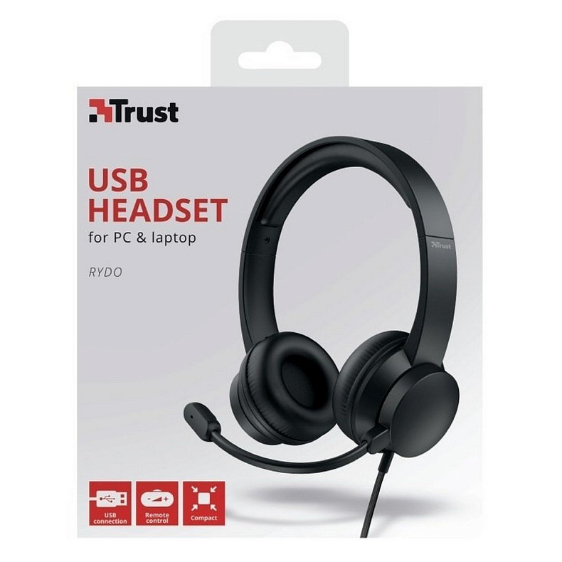 Гарнитура для ПК Trust Rydo On-Ear, USB-A, черный