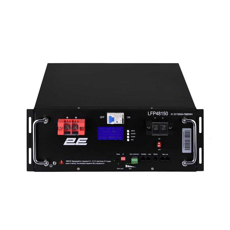 Акумуляторна батарея 2E LFP48, 48V, 150Ah, 19" LCD 16S