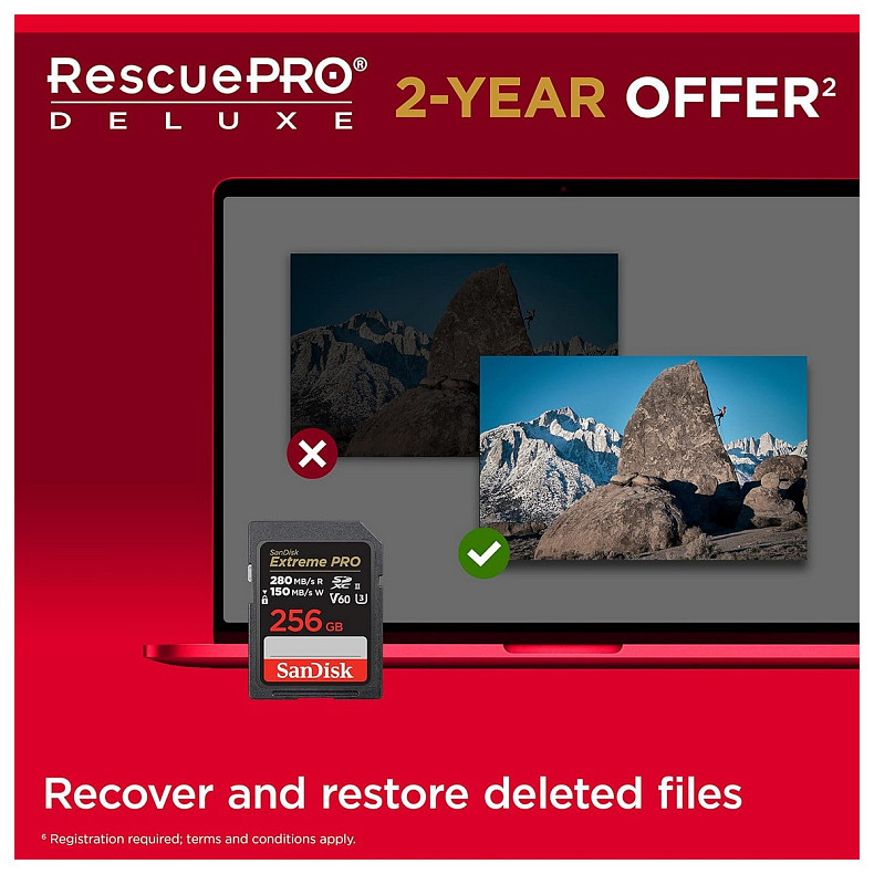 Карта памяти SanDisk SD 256GB C10 UHS-II U3 ??R280/W150MB/s Extreme Pro V60