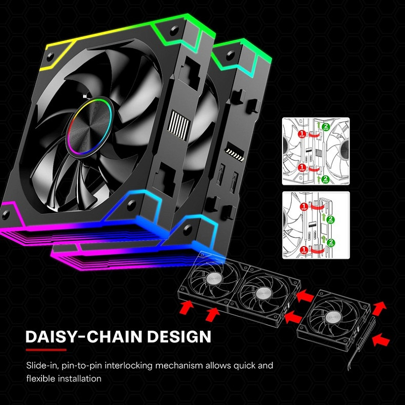 Вентилятор для корпуса 120mm*3 Xilence GAMING XPF360.ARGB PWM