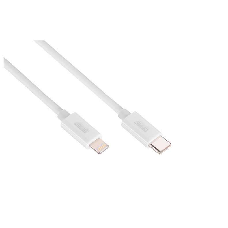 Кабель 2E USB-C > Lightning, 1м, Glow, білий