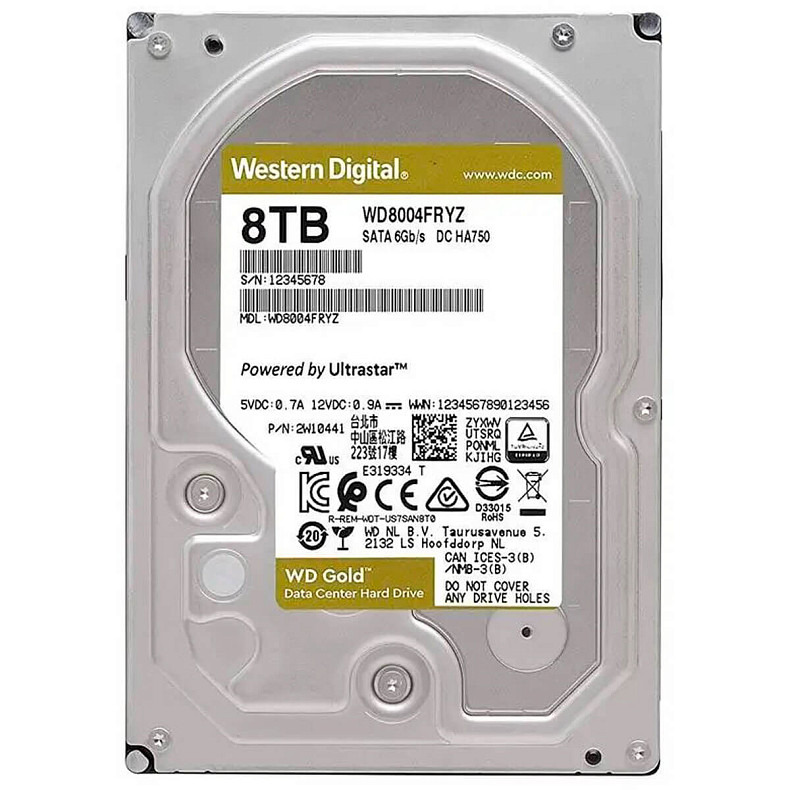 Жесткий диск WD 8.0TB Gold 7200rpm 256MB (WD8004FRYZ)