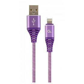 Кабель Cablexpert (CC-USB2B-AMLM-2M-PW) USB 2.0 A - Lightning, преміум, 2м, фіолетовий