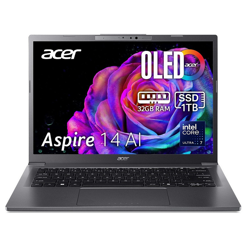 Ноутбук Acer Aspire 14 A14-52M 14" WUXGA OLED, Intel U7-258V, 32GB, F1TB, UMA, Win11, сірий