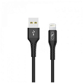 Кабель SkyDolphin S05L TPE Frost Line USB - Lightning 1м, Black (USB-000549)