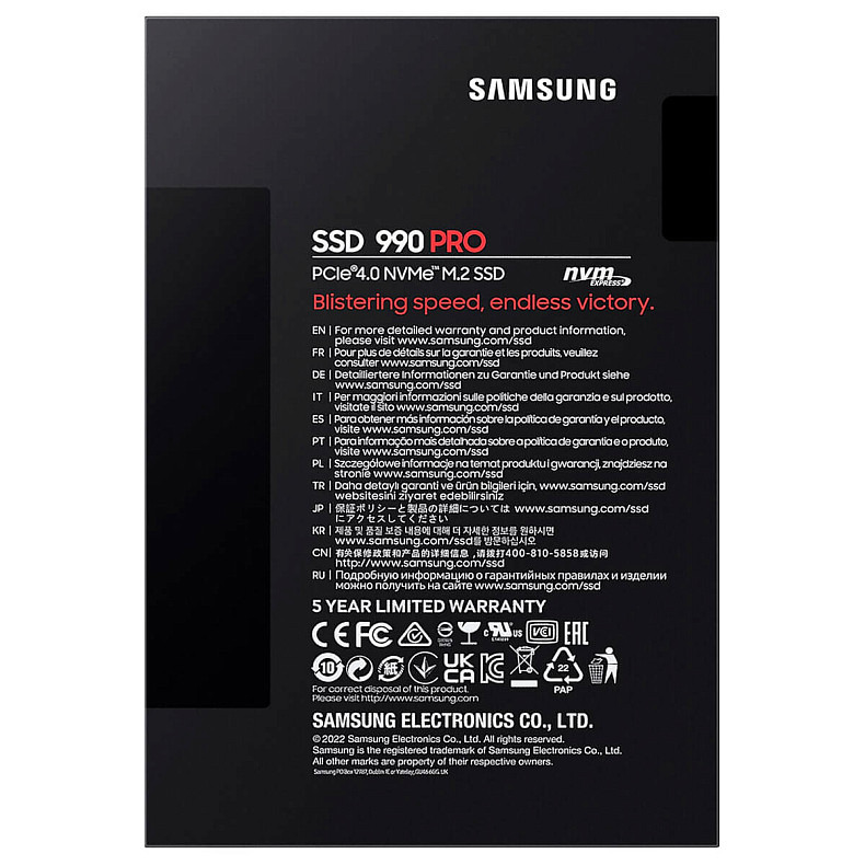 SSD диск Samsung 990 PRO 1 TB (MZ-V9P1T0BW)