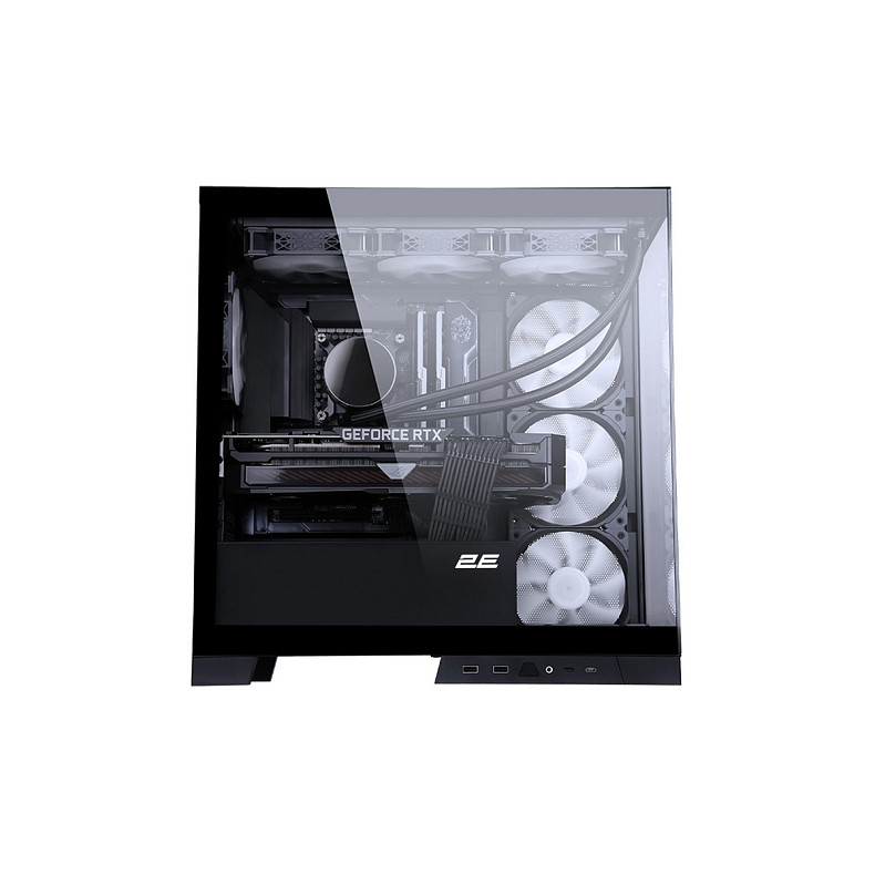 Корпус 2E Gaming Fantom GK701B, без БП, 2xUSB 3.0, 1xUSB Type-C, 4x120mm ARGB, controller with remote