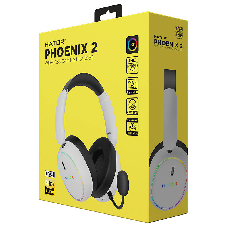 Навушники HATOR Phoenix 2 Hi-Res Wireless White (ESH41)