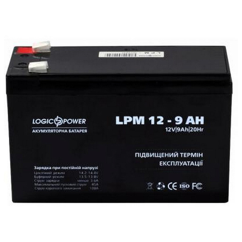 Акумуляторна батарея LogicPower 12V 9AH (LPM 12 - 9 AH) AGM