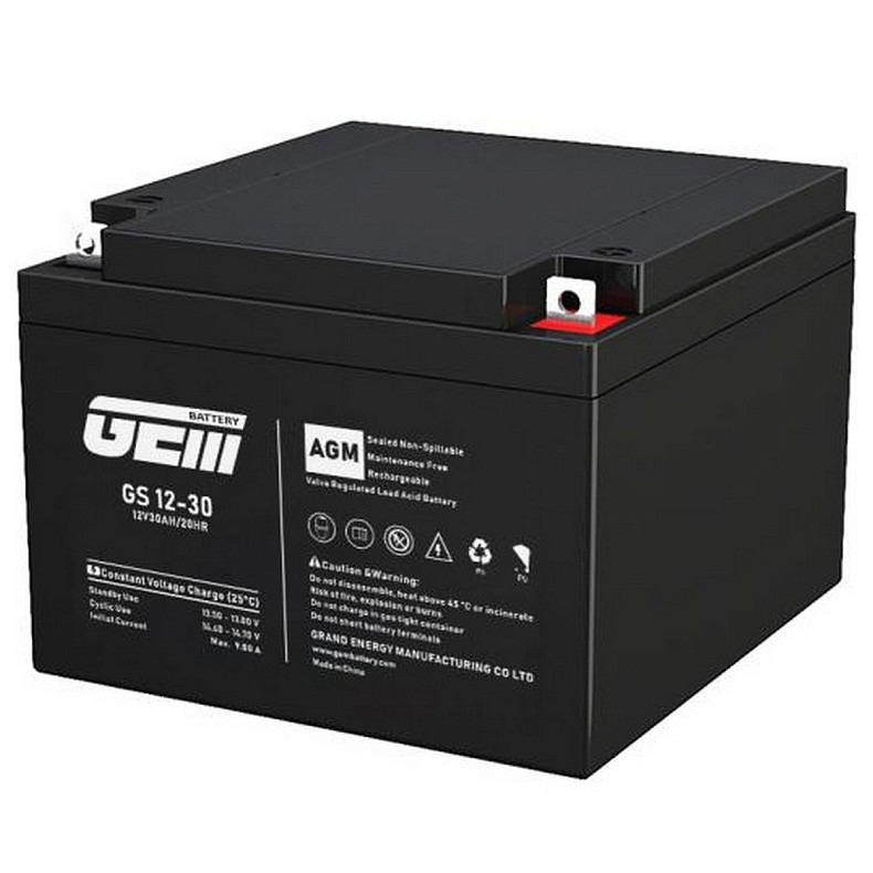 Аккумуляторная батарея GEM Battery 12V, 30.0A, AGM