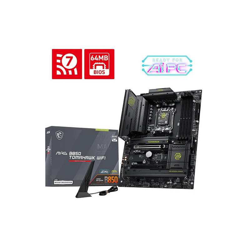 Материнская плата MSI MAG B850 TOMAHAWK WIFI sAM5 B850 4xDDR5 M.2 HDMI Wi-Fi BT ATX