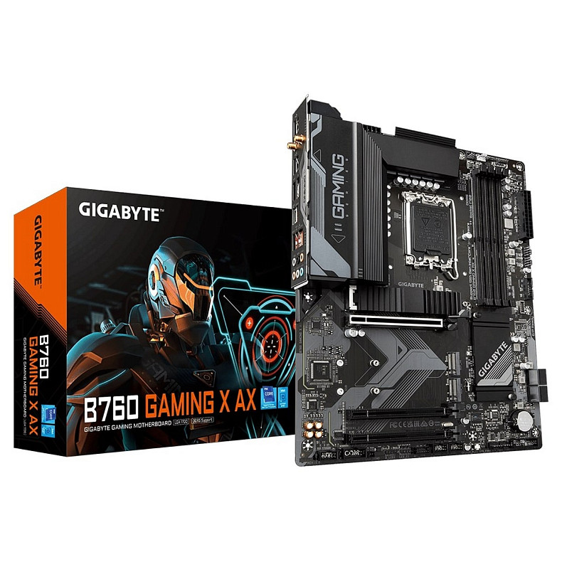 Материнська плата GIGABYTE B760 GAMING X AX s1700 B760 4xDDR5 M.2 HDMI DP ATX