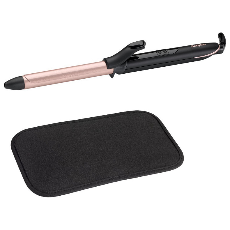 Плойка Babyliss, 37Вт, темп.режимів-6, D -19mm, 160-210С,  термо килимок, кварц, кераміка, чорно-рож