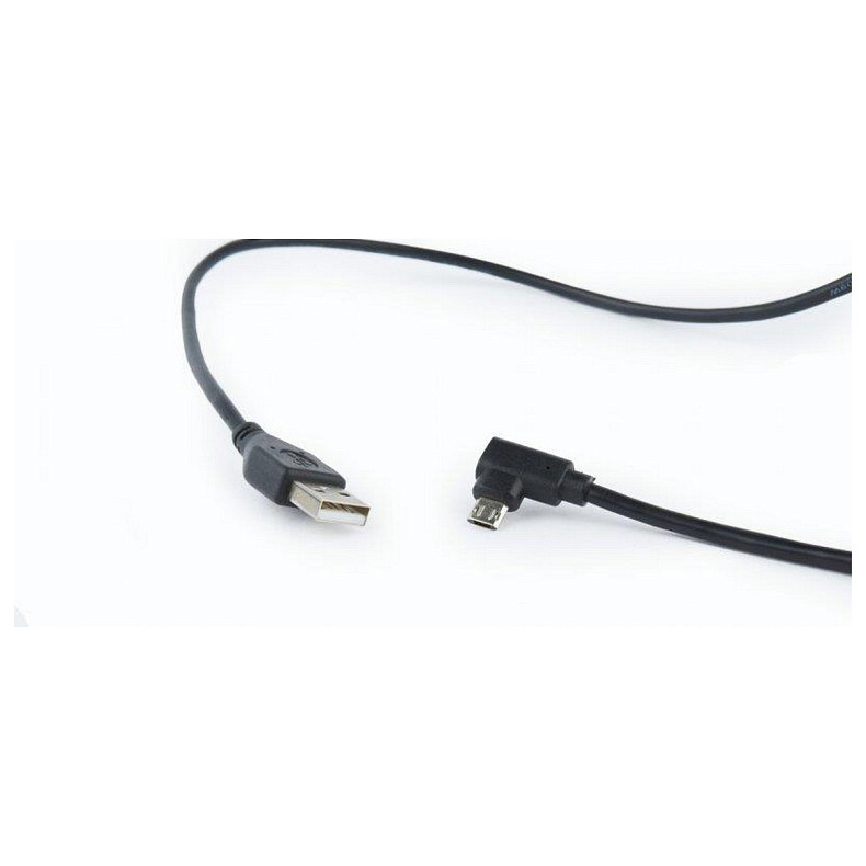 Кабель Cablexpert (CCB-USB2-AMmDM90-6) USB2.0(М) - microUSB(M), чорний, 1.8м