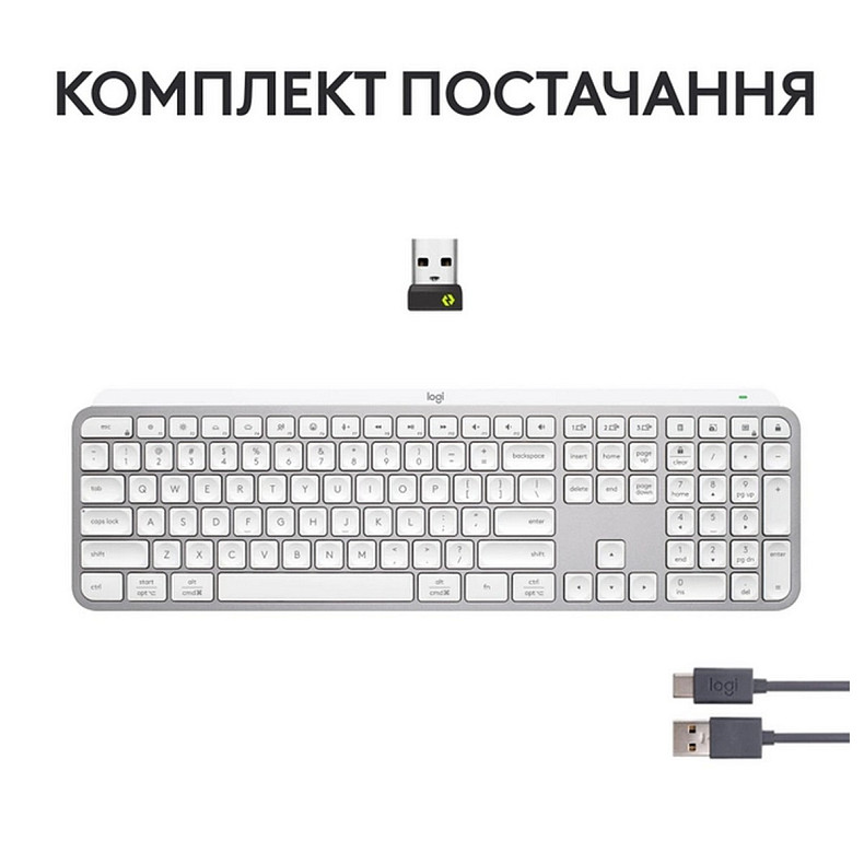 Клавіатура Logitech MX Keys S Pale Grey (920-011588)