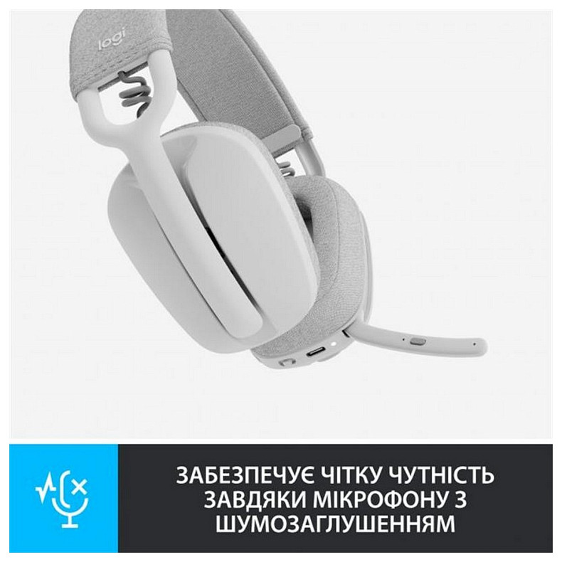 Bluetooth-гарнітура Logitech Zone Vibe 100 Wireless OffWhite (981-001219)