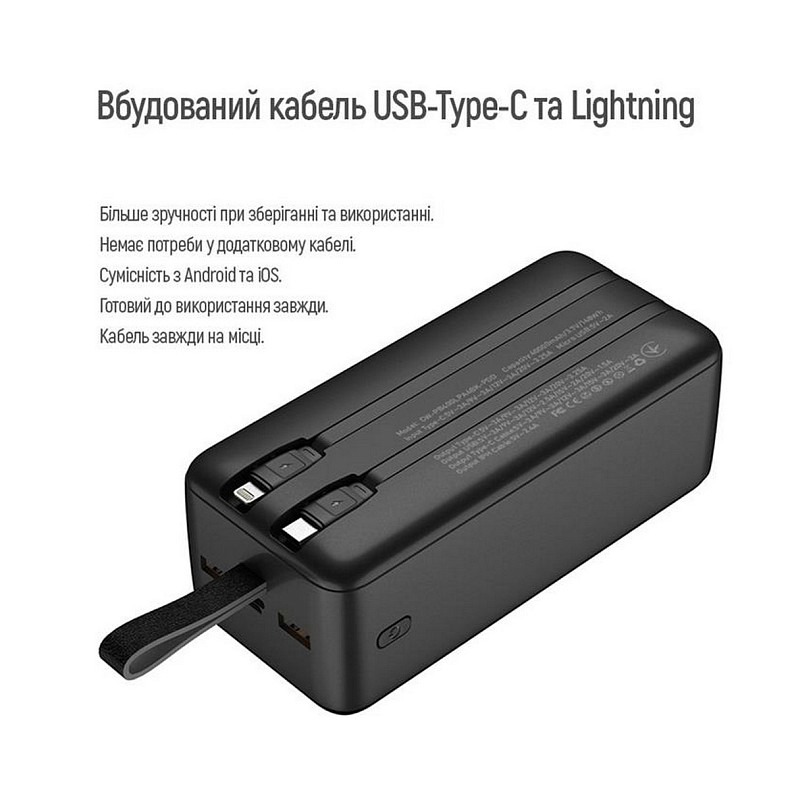 Универсальная мобильная батарея ColorWay Powerful 40000mAh Black (CW-PB400LPA4BK-PDD)