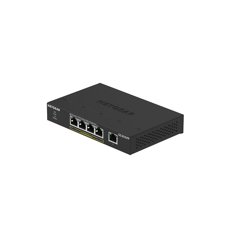 Коммутатор NETGEAR GS305PP 5xGE (4xPoE), 83Вт, Неуправляемый