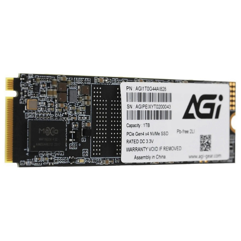 SSD накопичувач AGI 1TB AI828 M.2 2280 PCIe Gen 4x4 NVMe 1.4 3D NAND
