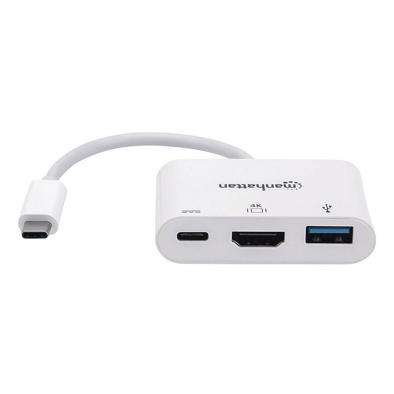 Док-станция USB3.1 Type-C --> HDMI/USB 3.0/PD 60W 4-in-1 White Manhattan