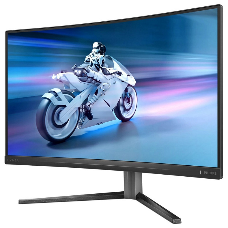 Монітор 27" Philips 27M2C5200W, VA, вигнутий, 280Hz, 0,3 ms, 2xHDMI, DP, HAS, Pivot, чорно-сірий