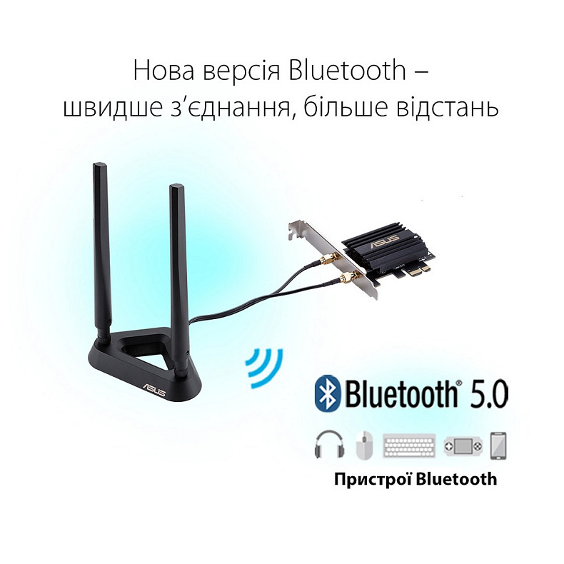 WiFi адаптер ASUS PCE-AX58BT AX3000 Bluetooth 5.0 PCI Express WPA3 MU-MIMO OFDMA